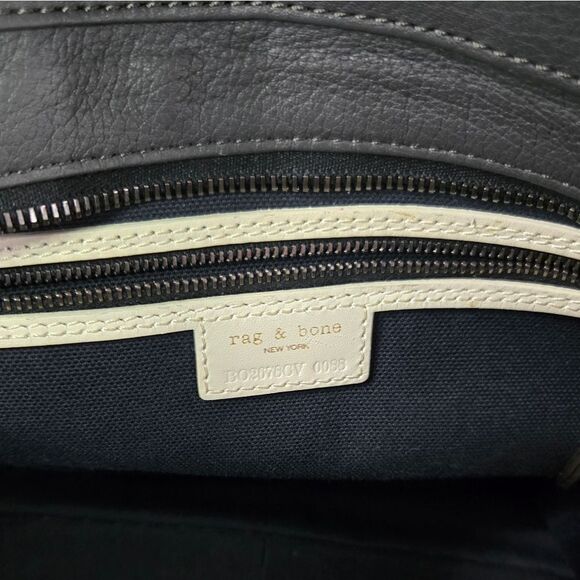 🐢 Rag & Bone Pilot Bag Large Dark Grey Excellent Condition - Picture 7 of 17